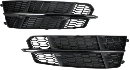 LFYEQZ 4G0807681AN 4G0807682AN Auto Front Nebelscheinwerfer Grill Wabenmuster Sechskant Lampe Abdeckung Für Audi A6 C7 A6L S-Line 2015–2018 Auto Nebelscheinwerfer Gitter Abdeckung(With Black)