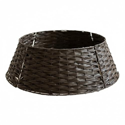 Hipzeepo Jupe de Sapin de Noël Rétro Ronde en Forme de Panier, Décoration de Pied de Sapin de Noël, Col pour la Décoration de Fond de Fête à A