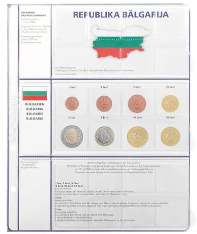 Vordruckblatt EURO COLLECTION: 3 Kursmünzensätze Bulgarien