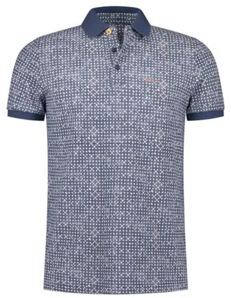 New Zealand Auckland Poloshirt Herren, 100% Baumwolle, Kurzarm, Klassischer Polokragen, Dekorativer Print, Nebelgrün oder Navy Blau
