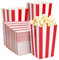 Blue Panda Mini cajas de palomitas de maíz (juego de 100) - Contenedores para eventos especiales, Noches de cine, Cumpleaños - Rojo y blanco, 20 onzas, 3.3 x 5.6 pulgadas