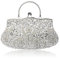 Simcat Große Clutch mit Perlen und Pailletten, silber, Einheitsgröße