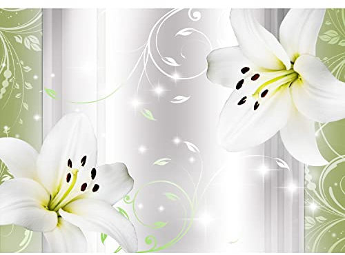 Runa Art Carta da parati fotografica Fiori Gigli 3d Moderno Vello Soggiorno Camera Da Letto Sala - Made in Germany - grigio 9313010a