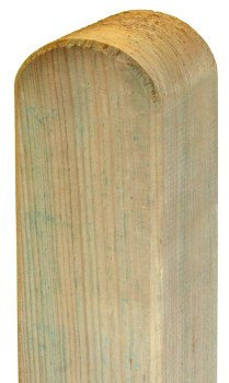 Pfosten 'Standard' 9x9cm x 85cm - Rundkopf – kdi/Zaunpfosten aus frischem Holz gehobelt - 9x9 cm breit und 85 cm hoch - abgerundeter Kopf - kesseldruckimprägniert