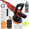 tectake® Exzenter Poliermaschine, Poliermaschine Auto, Kratzer Entferner Auto, zur Autopolitur Kratzer entfernen, zur Scheinwerfer Politur, Lackreiniger Auto Aufbereitung - 16tlg., inkl. Politur