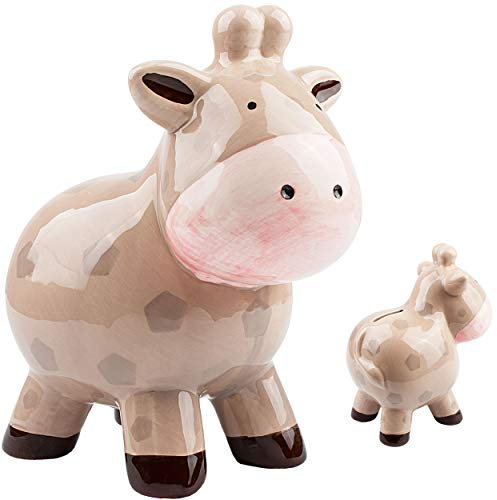 alles-meine.de GmbH große XL Spardose Verschiedene Motive frei wählbar süße Giraffe - stabile Sparbüchse - aus Porzellan/Keramik - mit Verschluss - 18,5 cm - Sparschwein - ..