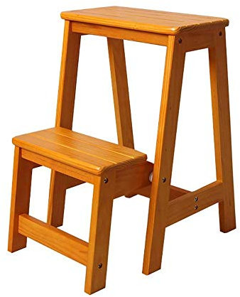 SLRMKK Taburete de Madera de 2 peldaños para Adultos y niños Escalera de Tijera Plegable Interior Escaleras de Madera Taburetes pequeños para pies Banco de Zapatos portátil/Estante de Flores (C