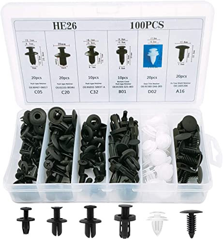 Auto Befestigung Clips Universal Türverkleidung Klammern Kunststoffnieten Stoßstangen Zierleisten Kunststoff Befestigungclips Auto Clip Set 100Pcs