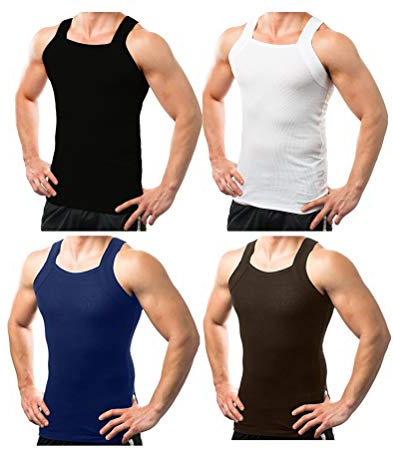 Different Touch Geripptes Tanktop für Herren, quadratischer Schnitt, Muskelshirt, Unterwäsche