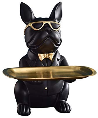 KHUY Svuotatasche Ingresso Design, Svuota Tasche da Ingresso Moderno Multifunzione Tasto Home Decoration, Cambiamento Chiave Orologi Phone Coin e Candy Ingresso Tray (Color : Black)