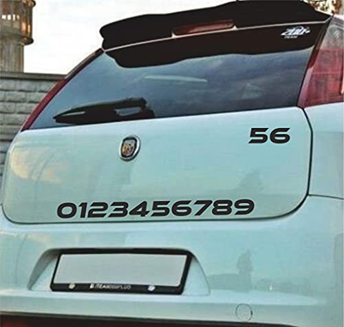 Aufkleber Nummern Tuning Racing für Auto Motorrad Helm Zubehör – Vinyl Farbe wählbar Code 0045 (schwarz)