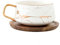 Luxus Nordic Marmor Keramik Kaffeetassen Kondensed Kaffeetassen Café Teefrühstück Milk Tassen Untertassen SUCER-Anzug mit Gericht Löffel Set (Color : 320ML White)