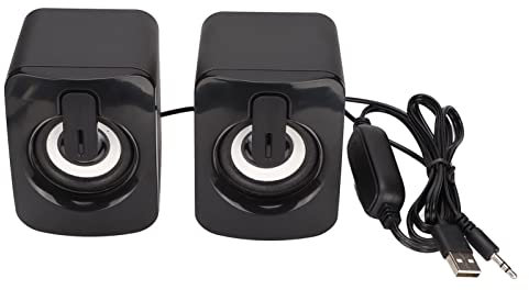 Elprico Mini Computer Speaker, USB Powered Clear Bass Less Distortion Wired Small Speaker for for Desktop PC Laptop