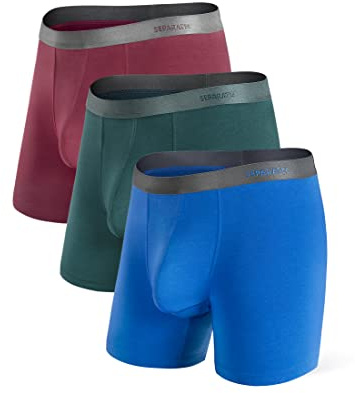 Separatec Hommes Caleçon Boxers en Fibre de Bambou avec Poches Séparées sous-vêtements Caleçon Confortable à La Mode, Lot de 3