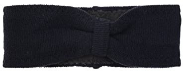 Zwillingsherz Stirnband mit Kaschmir - Hochwertiges Strick-Kopfband für Damen Frauen Mädchen - Uni - Mit Fleece - Wolle - Ohrenschutz - Haarband - warm - weich für Winter und Frühjahr navy