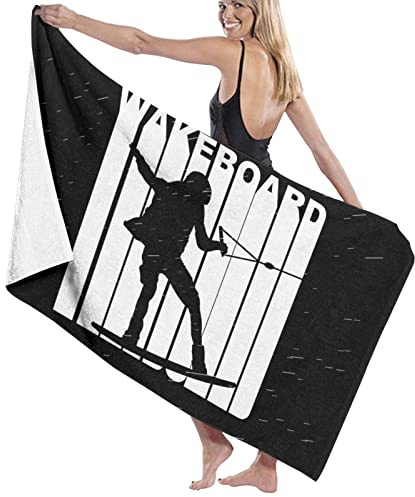 Lawenp Silhouette Wakeboard Strandtuch Outdoor Beach King Size Badetuch