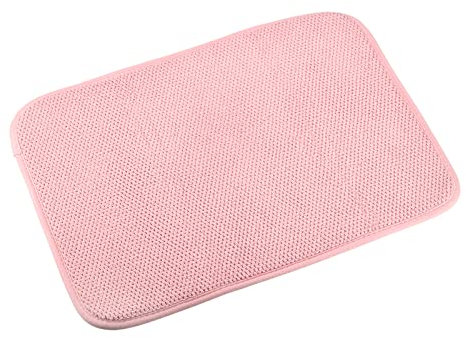 sourcing map 2 alfombrillas de secado de platos, de microfibra, escurridor de platos, para encimera de cocina, color rosa y rojo