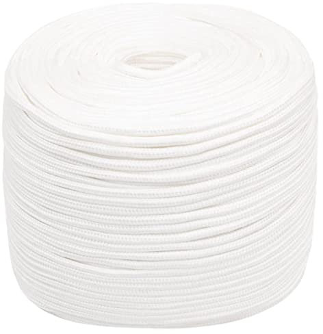 vidaXL Corde de Bateau Corde de Levage Câble d'Amarrage Ancrage Navire Lignes de Gréement Corde à Linge Blanc Complet 8 mm 50 m Polypropylène