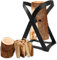 Froadp Holzspalter Manuell aus Kohlenstoffreicher Stahl, Manuelles Spaltwerkzeug mit Spanmesser, Tragbarer Brennholzspalter, Hauklotz zum Holzhacken für Hause Outdoor Camping (Typ B, 24.5x21x37cm)