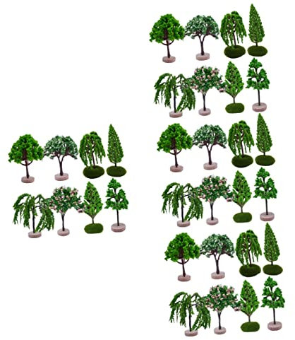 Garneck 32pcs Realistic Scenery Landscape Model Tree Artificial Fake Tree Diy Table Decoration