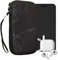 kwmobile Custodia in neoprene con zip per smartphone L - 6,5 - Astuccio portacellulare a sacchetto con cerniera - Borsa verticale - Travel & Explore bianco/nero