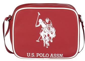 U.S. POLO ASSN. - Umhängetasche Morny Crossbody aus polyurethan, dunkelrot-weiß (23 X 9 X 18.5 cm)