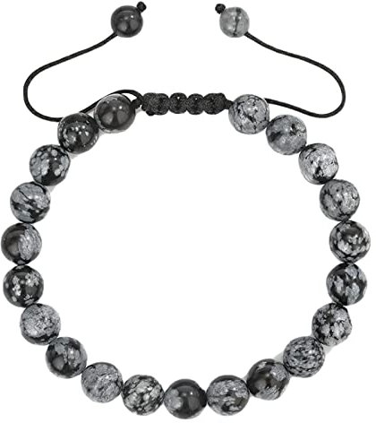 Whoiy Perlenarmband Damen, Beads Armband Herren Tigerauge Weiß Grau Elegantes Perlenarmband für Paare Perlenarmbänder für Herren und Damen 17.7cmx8mm