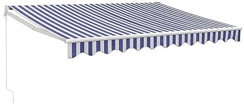 vidaXL Toldo retráctil Aluminio y Tela Azul y Blanco 3x2,5 m, toldo, toldo de Patio, toldo de jardín, toldo para Puertas, toldo de terraza
