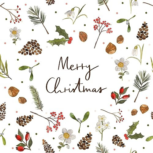 20 Servietten Weihnachten Merry Christmas in winterlicher Umgebung als Tischdeko. Papierservietten mit Motiv. Auch für Decoupage und Serviettentechnik 33x33cm