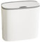 BOKIOESDE Poubelle de Salle de Bain Automatique Polyvalente, avec Couvercle, Polyvalente, Facile à détecter, étanche, Poubelle Mince, Gris Blanc, 30.5 * 28.5 * 15cm