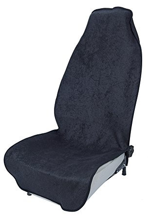 Blueshyhall Auto Sitzauflagen Wasserdicht Waschbare und Anti-Rutsch, Sitzschoner Auto Vordersitze Frottee Stoff, Anti Schwitz Autositzbezug, Auto Sitzauflagen nach dem Sport (Schwarz)