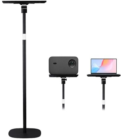 POLESTO Support de Projecteur, Hauteur Réglable 54cm à 129cm, Support métallique Capacité de charge 7 kg, Support de Sol pour Les Ordinateurs Portables, Projecteurs, Équipement de DJ