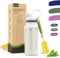 Borracce Termiche Borraccia Acciaio Inox-500ML/800ML, Borraccia Termica&Bottiglia Bevande Fredde Bottiglia Acqua, con Cannuccia, 3 Cinturini in Silicone, Borracce Senza BPA per i Viaggi (500ML)
