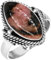 Jeweloporium Real Rosa Rhodonit in schwarzem Mangan 925 Silber Ringe für Frauen Edelstein viktorianisch Silber Ringe Größe 54(17.2) Neujahr Geschenk Handgefertigt Schmuck