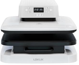 LOKLiK Auto Heat Press Blanc Presse Chauffante Compacte Thermocollante Impression Textile