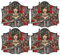 Set mit 4 – japanisches taktisches Mädchen – Yakuza-Tattoo – Wakizashi-Messer – Moral-Patch – schwarzes VeIcro/Klettverschluss-Rückseite – bestickter Aufnäher/Abzeichen/Emblem