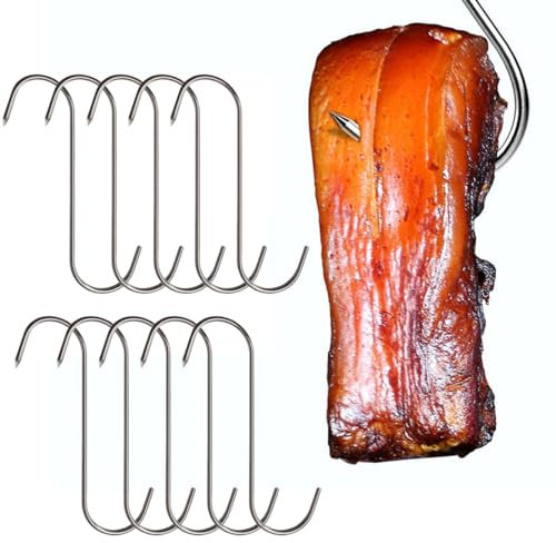 LICHUANUK 12 ganci a S in acciaio inox, 13 cm, per macellaio, da cucina, per pesce, per barbecue, per la lavorazione della carne
