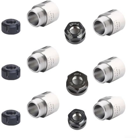 Motorwellen-Verlängerungsstangen-Adapter, Spannzangen-Blockfutter, Gewindeadapter Er11, Er16, Er20, Er25, Er32, Spannzangenfutter, Spindel für Motorrotor (ER16-ER20)