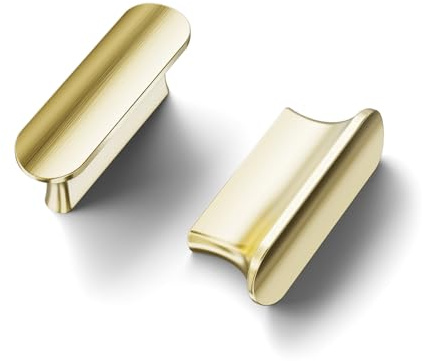 Cobbe 10 Stück Möbelknöpfe Gold 25mm Lochabstand, T-förmige Schrankgriffe Gold, Knöpfe für Küchenschränke, Möbelknöpfe Küchenknöpfe Knöpfe Küche Möbel Gold