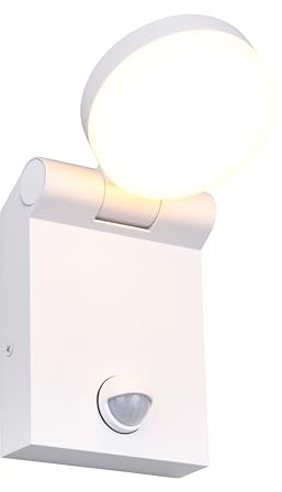 Trio Leuchten LED Außen Wandleuchte Adour 245569131, Aluminium Druckguss Weiß matt, Schirm Acryl Weiß, inkl. 7.5 Watt LED, Farbwechsel, Bewegungssensor |