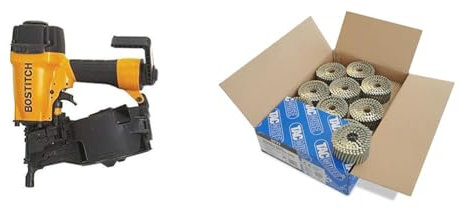 BLACK+DECKER BOSTITCH N66C-2-E Cloueur pneumatique à rouleaux spécial bardage & Tacwise 0777 Clous en Rouleau Extra Galvanisés à Tête Plate de Type 2,8/50 mm, Pointe en Diamant, Tige Annelée