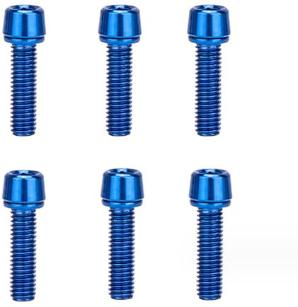 6 Pcs Bicycles Stem Screw Bike Stem Bolts Tapered Head Bolts Screws With Washers Bike Steering Handlebar Parts Bicycles Stem Screws For Road Bike Easy Installation