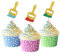 MonMon & Craft Paint Brush Cupcake Toppers/Art Theme Party Cupcake Toppers/Children Birthday/Painting Graffiti Artist Birthday Party Decorations/Glitter - 24 Pcs