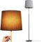 TLGREEN Stehlampe Leinen Lampenschirm, E27 Lampensockel, Max. 60W, Wohnzimmer Standleuchte, Stoffschirm Design, 170cm Höhe für Wohnzimmer, Schlafzimmer, Arbeitszimmer, Büro, Ohne Leuchtmittel