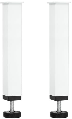 sourcing map 2 Pcs Adjustable Height Center Support Leg, 8 Inch Metal Bed Frame Support Legs Slats feet for Sofa Cabinet Couch Dresser Table Furniture, White