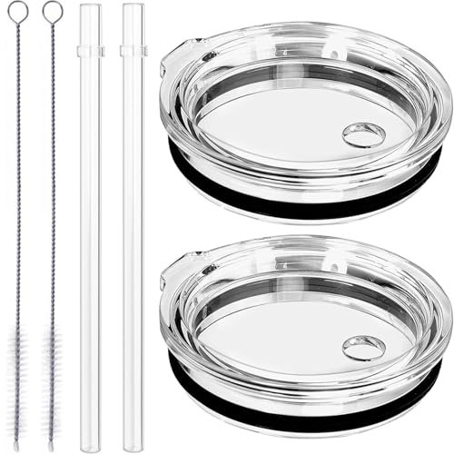 20 oz Spill Proof Lid With Straw,Replacement Straw Lids Compatible for YETI Rambler 16 oz Pint, 20 oz Tumbler, 24 oz Mug, 25 oz Straw Mug, BPA Free and Shatter-proof Travel Straw Top Lids Cover