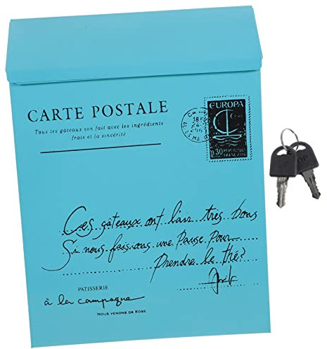 KONTONTY Vintage Wandbriefkasten Aus Eisen Mit Schloss Rustikaler Briefkasten Zur Wandmontage Dekorative Postbox Für Zuhause Und Büro Großer Aufbewahrungsbriefkasten Für Briefe Und Magazine