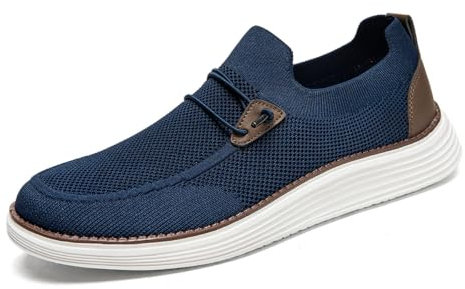 VGPSFN Mocasines de Hombre Mocasines Planos sin Cordones Zapatos náuticos Zapatos para Caminar Zapatos Formales Transpirables cómodos y livianos Azul Oscuro EU 45
