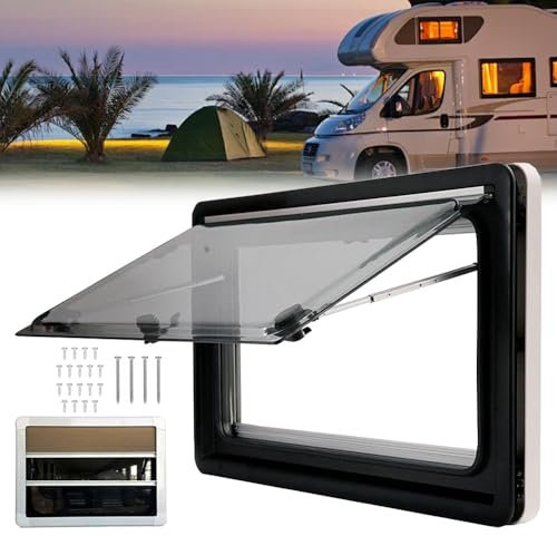 ELIKBH Lanterneau camping car Fenêtre Coulissante Teintée Fenêtre à Charnière Fenêtre Latérale fenetre camping car avec moustiquaire intégrée pour caravane fourgon