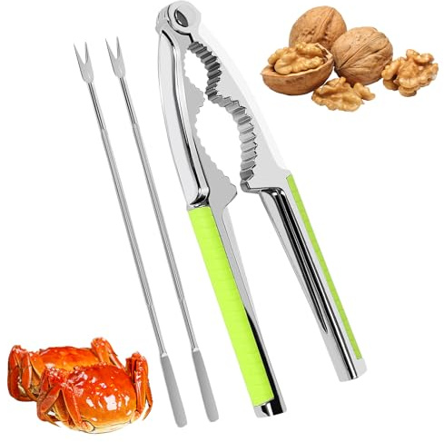 YGKYMVW Nussknacker Walnüsse, Haselnussknacker mit 2 Rutschfestem Nussknacker Edelstahl, Multifunktionaler Nssknacker Heavy Duty Shell Cracker Tools für Walnuss Haselnuss Meeresfrüchte